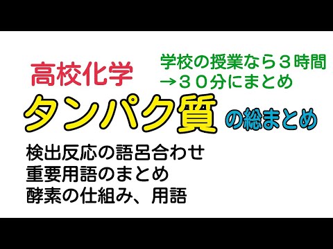 【高校化学】タンパク質の総まとめ【語呂合わせ・解説】1.5倍速推奨