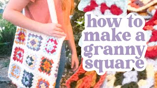 part 1 of crocheting a tote bag: how to make a granny square!