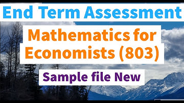 Sample file Mathematics for Economists (803) | AIOU INFO