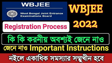 WBJEE 2022 Online Application | Wbjee form fill up Important Instruction | WBJEE 2022 Registration