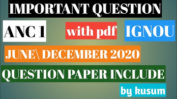 ANC 1| IMPORTANT QUESTION| समुदाय के लिए पोषण | IGNOU