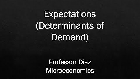 Expectations (Determinants of Demand)