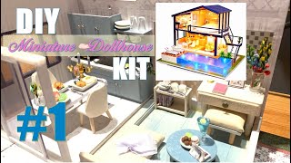 【DIY ミニチュア】Time apartment ドールハウス・キットを作ってみた #1、Miniature Dollhouse Kit（初めてのドールハウス・キット）