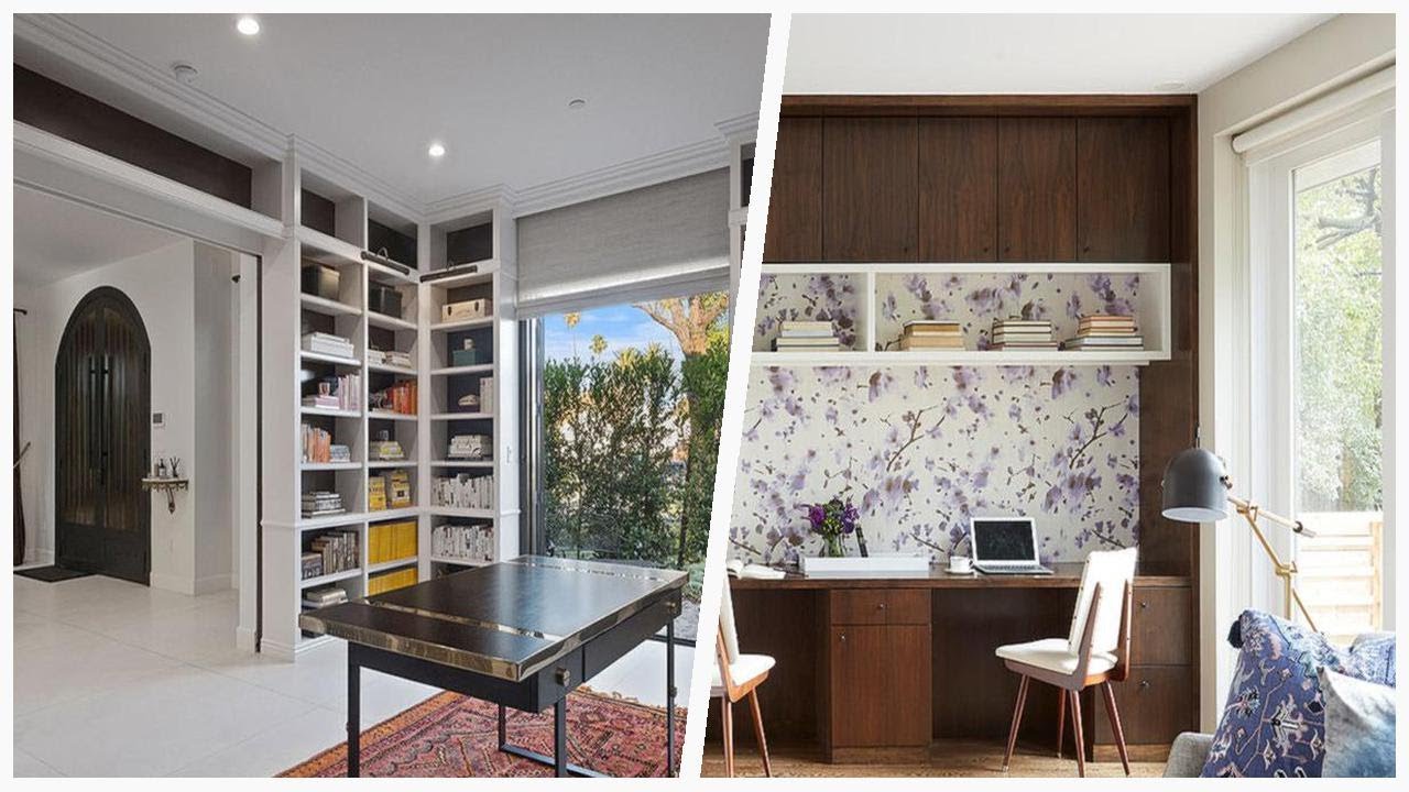 75 White Floor Home Office Library Design Ideas You'll Love 🔴
