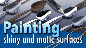 How to Paint Shiny and Matte Surfaces 🥄  Digital Art Tutorial for GIMP: Metal and Wood Spoons