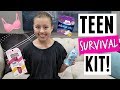 MAKING A TEEN SURVIVAL KIT WITH MY MOM! PERIOD KIT SUPPLIES, MAKEUP & MORE!