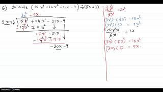 Polynomial Long Division-#6-Practice Exam 2 - Intermediate Algebra