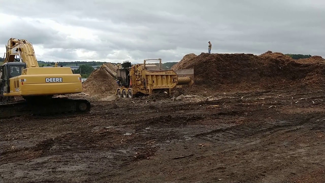 Mission Mulch Grinding the brush pile full speed YouTube