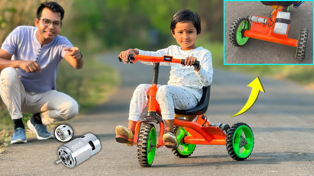 How To Make Electric Cycle using a 12 Volt DC Motor  पुरानी साइकिल को बनाये इलेक्ट्रिक साइकिल