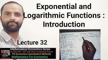 Exponential and Logarithmic Functions : Introduction #NTA #NetEconomics #JRF #IES #Economics #UGC