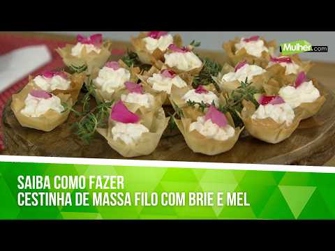 Saiba como fazer cestinha de massa filo com brie e mel