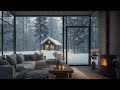 Tranquil Winter Cabin Living Room ❄️ Piano &amp; Fireplace for Stress Relief 5