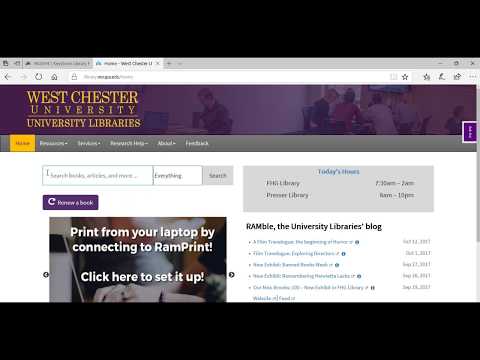 How to Log in to West Chester's Library Resource from PASSHE's Website