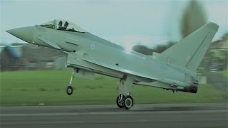 10 Second Videography clip of the Week No.3 RAF Eurofighter Typhoon Touch n Go@Warton Aerodrome
10 Second Videography clip of the Week No.3, RAF Eurofighter Typhoon Landing at Bae Systems Warton Aerodrome.
Even more highlights from the archives, This time an RAF Typhoon coming in for a Touch n Go before climbing away for a steep bank over for a left turn away to the south.
Not sure of the serial or even when this was filmed (Probably the summer of 2016). 10 Second Videography clip of the Week No.3 RAF Eurofighter Typhoon Touch n Go@Warton Aerodrome