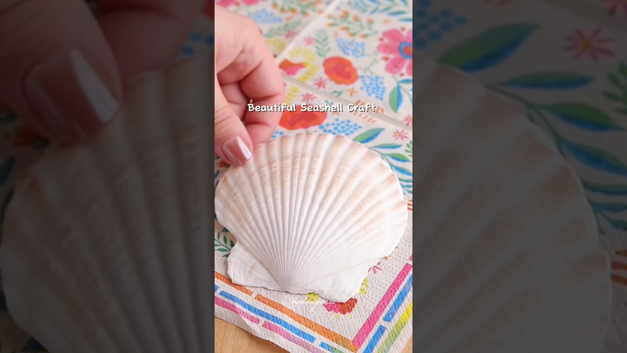 Napkin Decoupage Seashells π©·π tutorial on hellowonderful.co