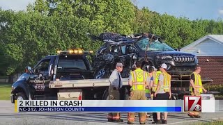 2 ejected in Johnston County crash