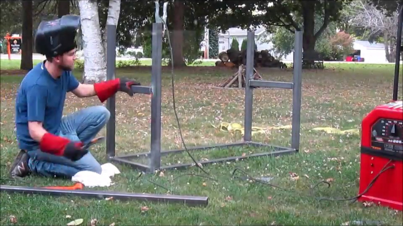 Welding thinwall square tubing with stick welding table build YouTube