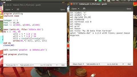3D Plot using Gnuplot Directly in Fortran Code