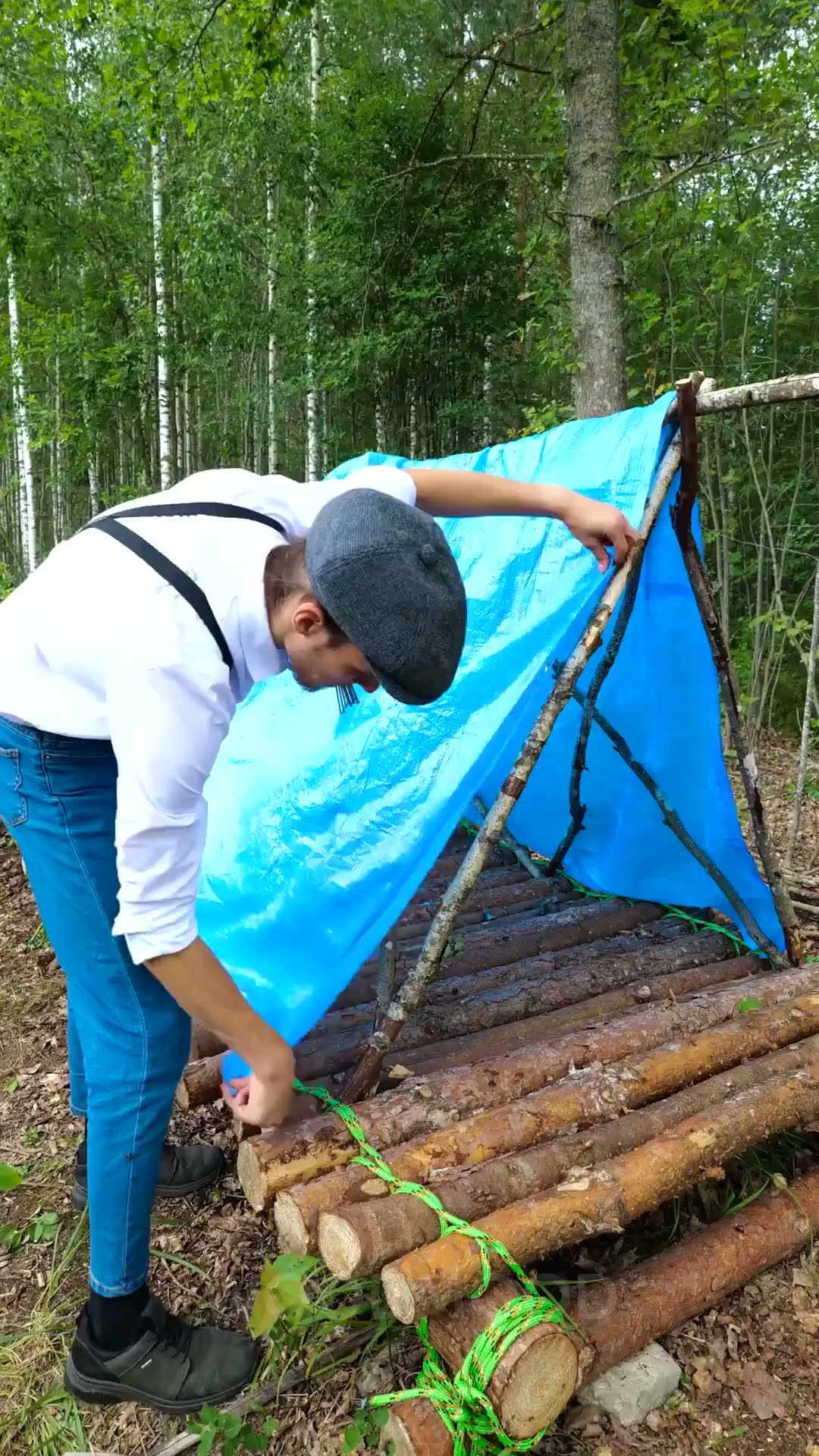 Building shelters using natural resources!
