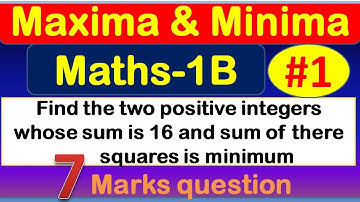 Inter 1st Year Maths 1B | Maxima & Minima | Important Long Answer Question | TS & AP Board