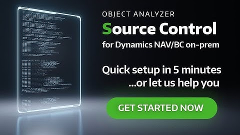 Source Control for Microsoft Dynamics NAV & Business Central on-prem
