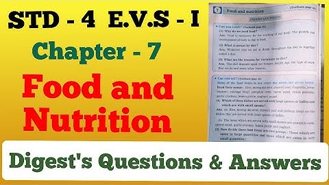 4th. Evs 1. Lesson 7 Food and Nutrition. Digest Questions answers. MH Board
