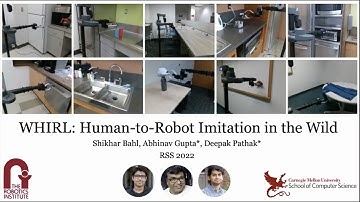 RSS 2022 talk by Shikhar Bahl. WHIRL: Human-to-Robot Imitation in the Wild.