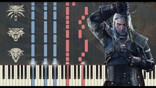 Video thumbnail of "The Witcher 3: Steel for Humans - Synthesia Piano Tutorial & Lyrics + MIDI"