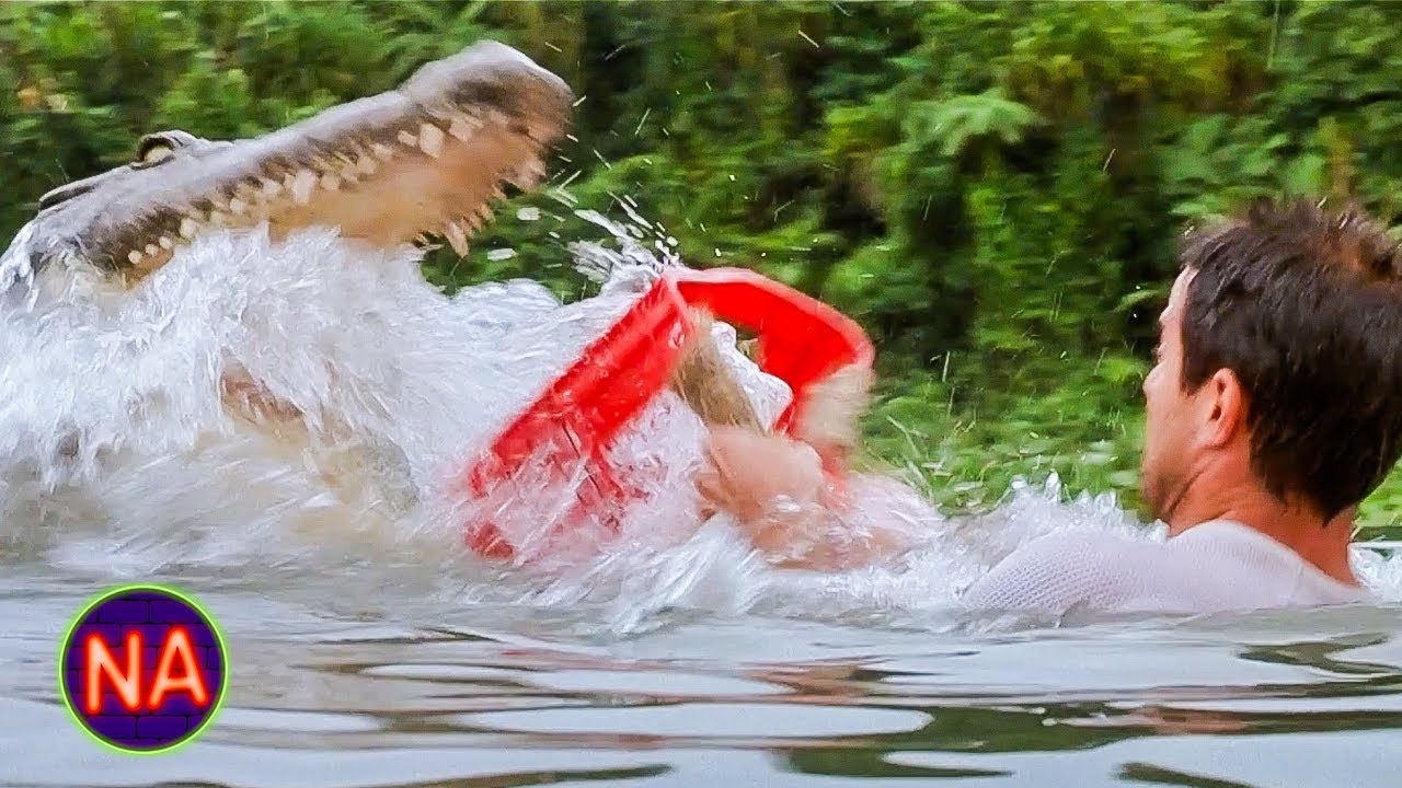 ⁣Surprise Gator Attack | Anacondas: The Hunt for the Blood Orchid | Now Action