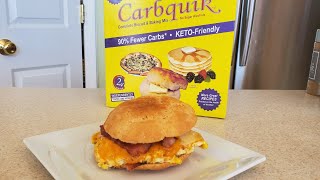 Carbquik Low Carb Keto Friendly Baking Mix Biscuit Breakfast Sandwich Bacon Egg & Cheese June Oven