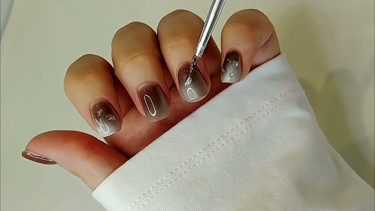 7 Nail art designs for short nails / Cat Eye nail art tutorial 