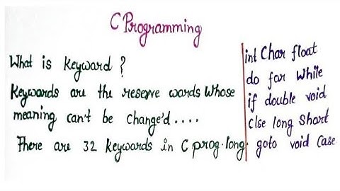 What is Keyword ? || C Programming || Full Introduction || #programming #coding #tutorial #class #pc