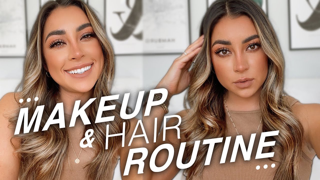 My Makeup & Curly Hair Routine! Warm Neutral Makeup & Loose Curls!