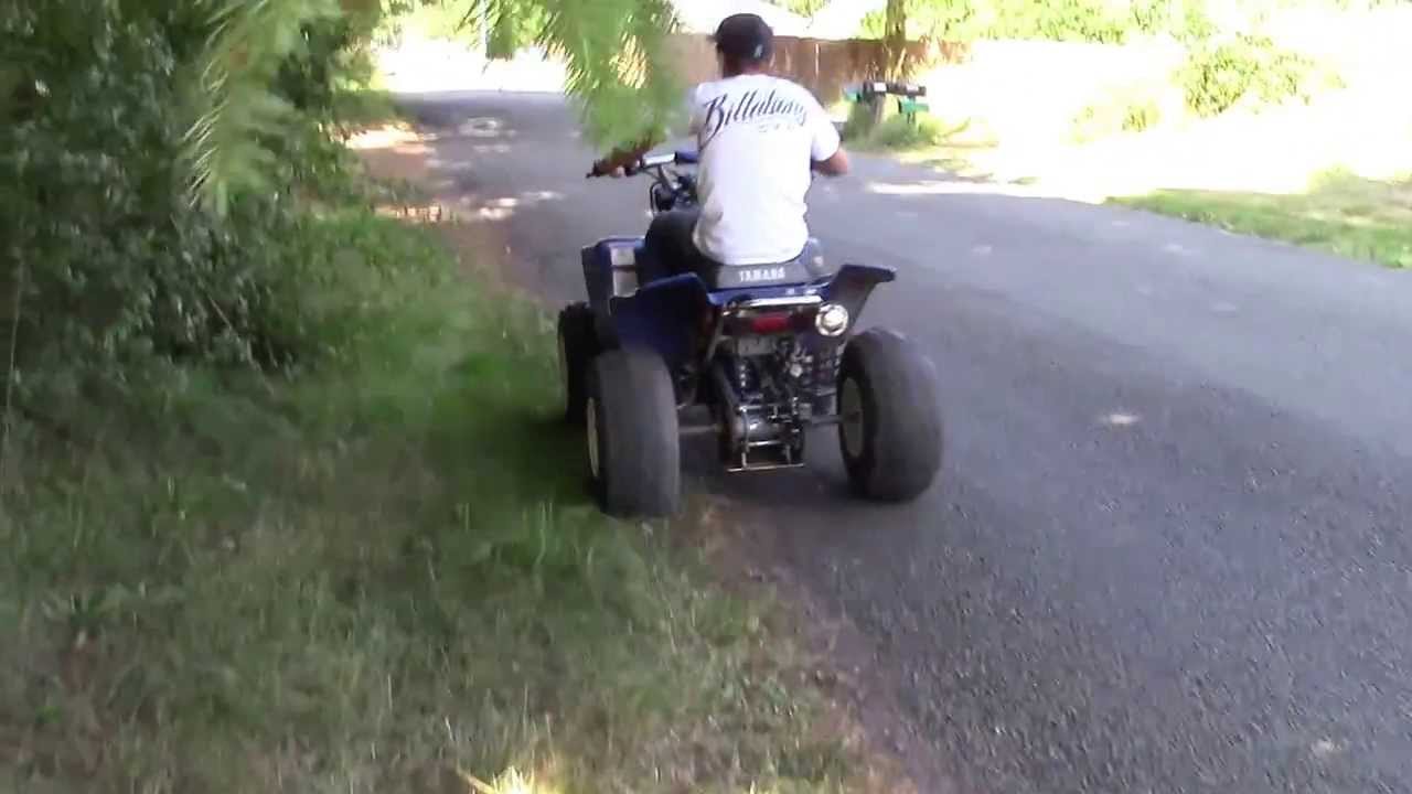 Yamaha Warrior 350 Racing Quad ATV 4 Wheeler with Reverse Includes Sand Dune Paddle Tires - YouTube