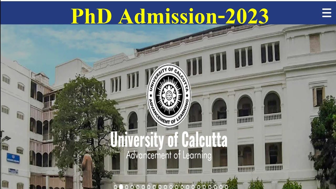 PhD Admission 2023 // Calcutta University // West Bengal - YouTube
