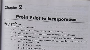 SPPU Sem 3 (SYBcom) Corporate Accounting 1. Ch-2 Profit Prior to Incorporation Question No. 2