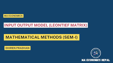 Input Output Model | Mathematical Methods | Dhiren Pradhan