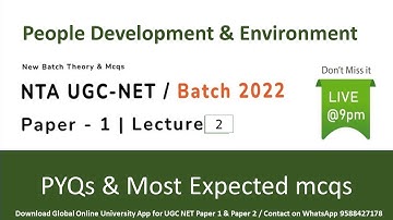 PYQs & Most Expected mcqs | People, Dev & Environment| Paper 1 UGC NET 2022