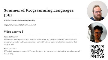 Julia - HiRSE Summer of Programming Languages