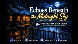 Echoes Beneath the Midnight Sky 🌙 | Relaxing Piano & Rain Sounds for Deep Sleep and Stress Relief