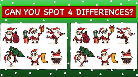 Fun Christmas find the differences - Try to find different spots in 90 seconds #다른그림찾기 #christmas