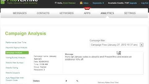 How to view analytics for your SMS campaigns (help video by ProTexting)