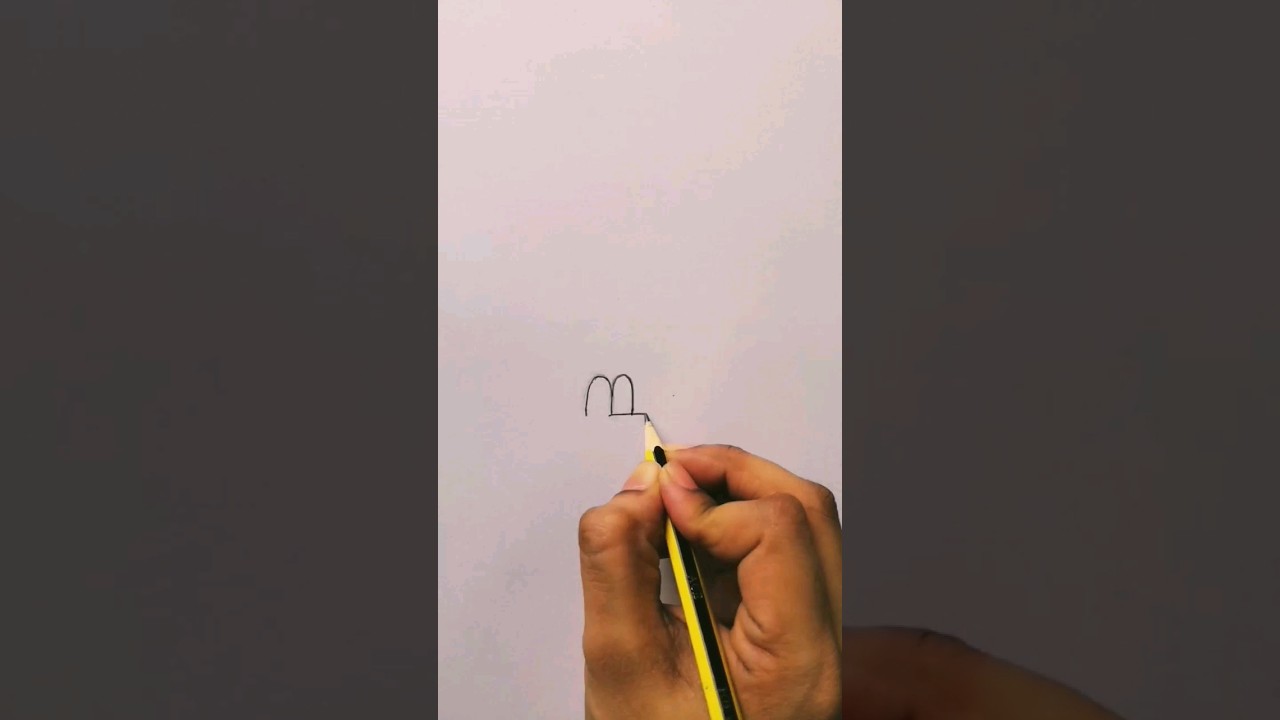 Easy Hand drawing using letter 'm' // Easy trick for drawing // shorts.