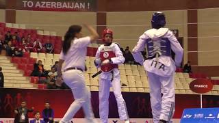 Italy vs France. Female. World Taekwondo World Cup Team Championships, Baku-2016.