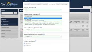 ServiceView - Adding a Service