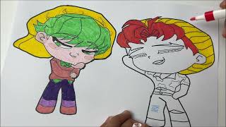 Saja Boys Baby vs Abby K-Pop Demon Hunters Characters in Chibi Style