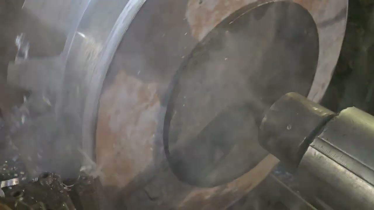 old-school manual machining, 1939 Monarch lathe, big ass gear, @ Matt Groover's Southern Rust