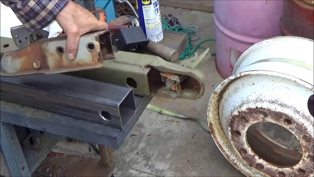 Extending boat trailer tongue - YouTube