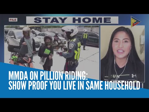 MMDA on pillion riding: Show proof you live in same household