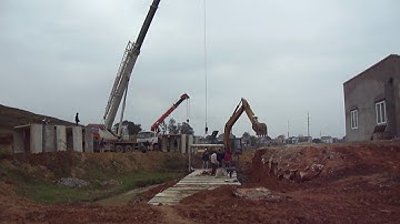 Thi công lắp đặt cống hộp 3m bằng cẩu 50T